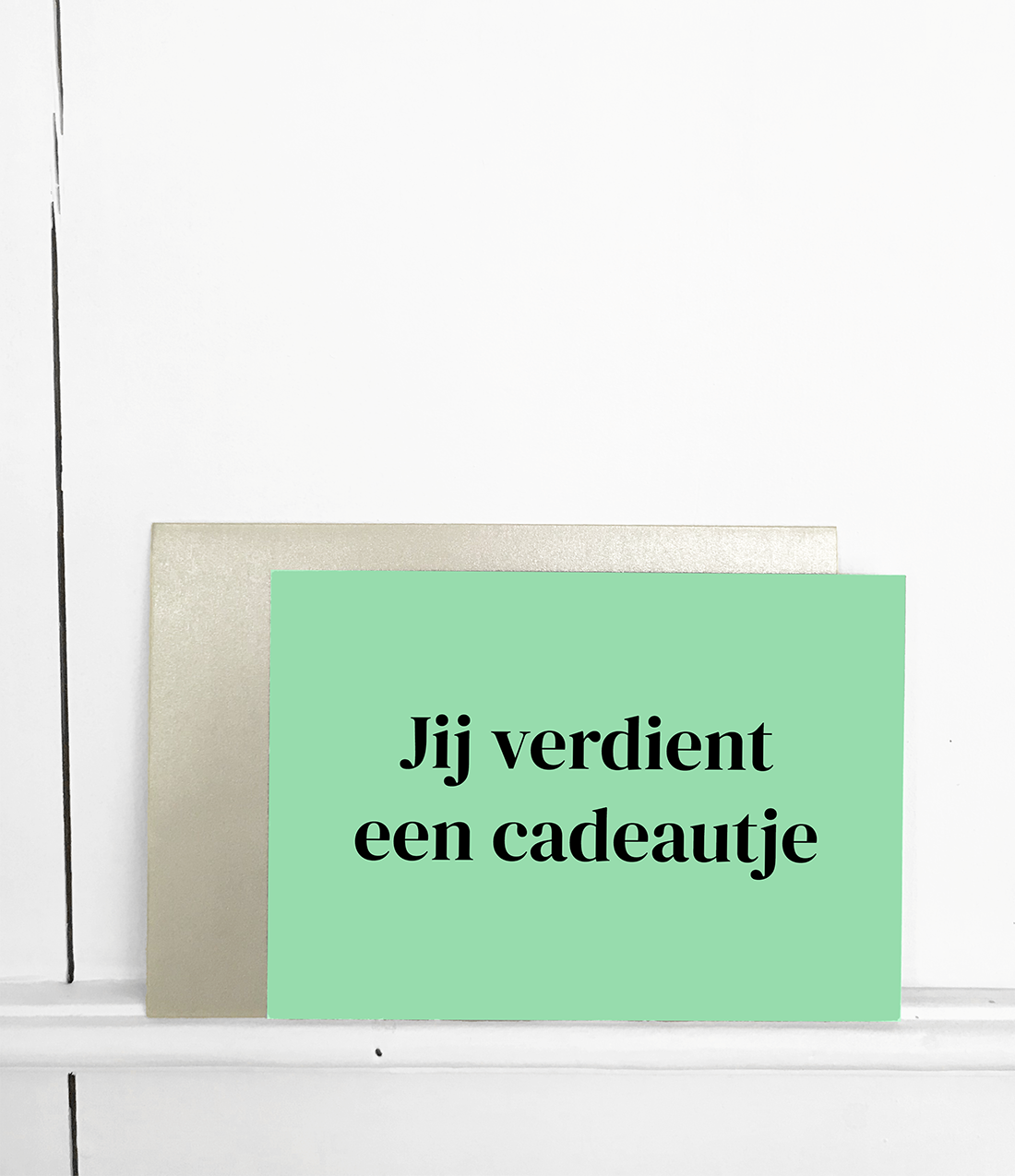 Wenskaart met envelop Jij verdient een cadeautje