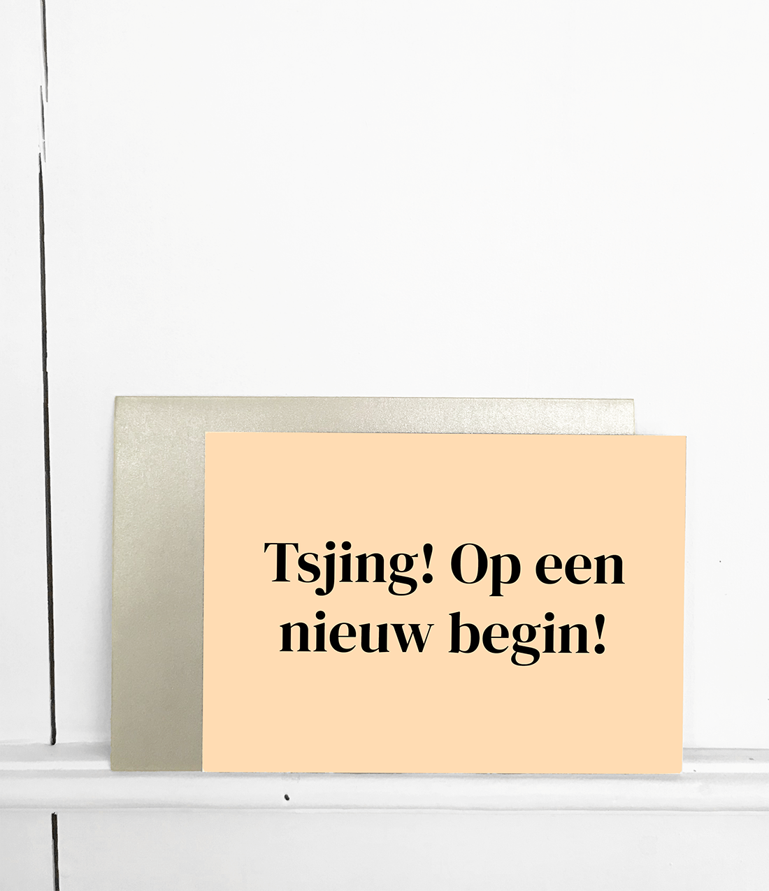 Wenskaart met envelop Tsjing Op een nieuw begin