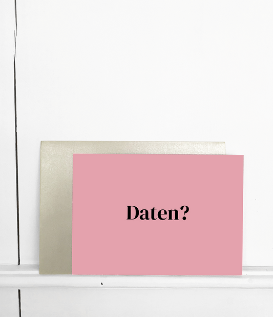 Wenskaart met envelop Daten