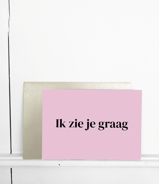 Wenskaart met envelop Ik zie je graag