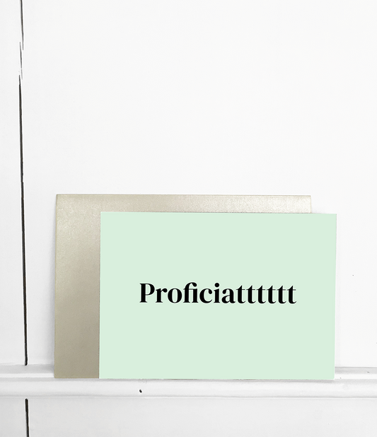 Wenskaart met envelop Proficiatttttt
