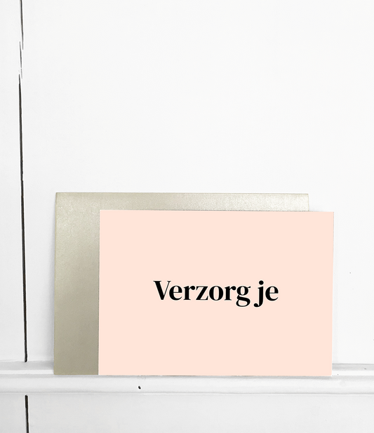 Wenskaart met envelop Verzorg je